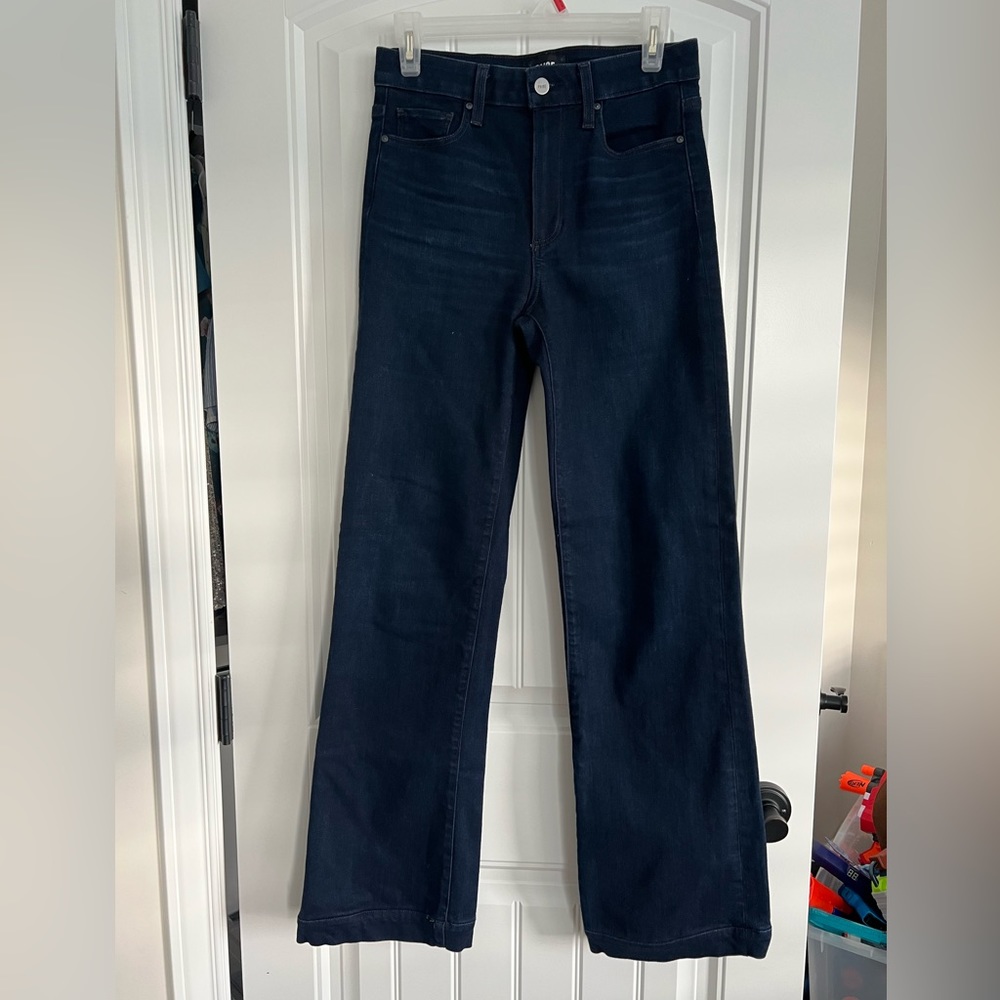 Paige Dark Denim Jeans Straight Flare 27